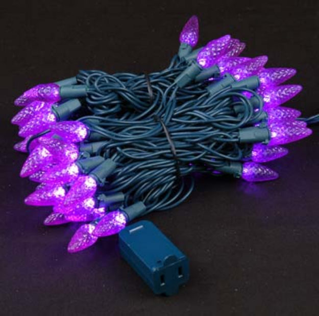 Purple 70 LED C6 Strawberry Mini Lights