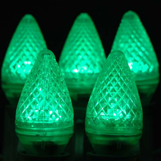 Dimmable Green C7 LED Replacement Bulbs 25 Pack