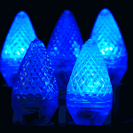 Twinkle Blue C7 LED Replacement Bulbs 25 Pack