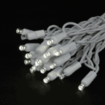 LED Curtain Twinkle Lights 35 LED Warm White Non-Connectable White Wire