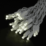 LED Curtain Twinkle Lights 50 LED Warm White Non-Connectable White Wire
