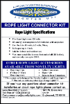 6' Rope Light Connector Kit for 1/2" 2 Wire Rope lights