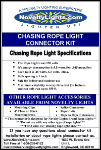 Red 150 Ft Chasing Rope Light Spools, 3 Wire 120v 1/2"