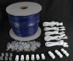 Blue 150 Ft Chasing Rope Light Spools, 3 Wire 120v 1/2"