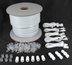 Frosted White 150 Ft Chasing Rope Light Spools, 3 Wire 120v 1/2"