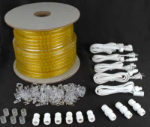 Yellow 150 Ft Chasing Rope Light Spools, 3 Wire 120v 1/2"