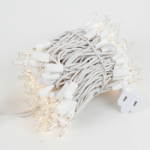 100 Light 22' Long White Wire Christmas Mini Lights