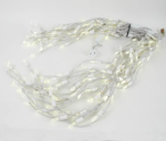 Warm White LED Icicle Lights on White Wire 150 Bulbs
