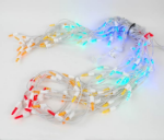 Multi (assorted) LED Icicle Lights on White Wire 150 Bulbs