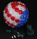 Red White and Blue Patriotic 100 Light Starlight Sphere 7.5"