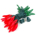 Red and Green Christmas Chili Pepper String lights 35 Count