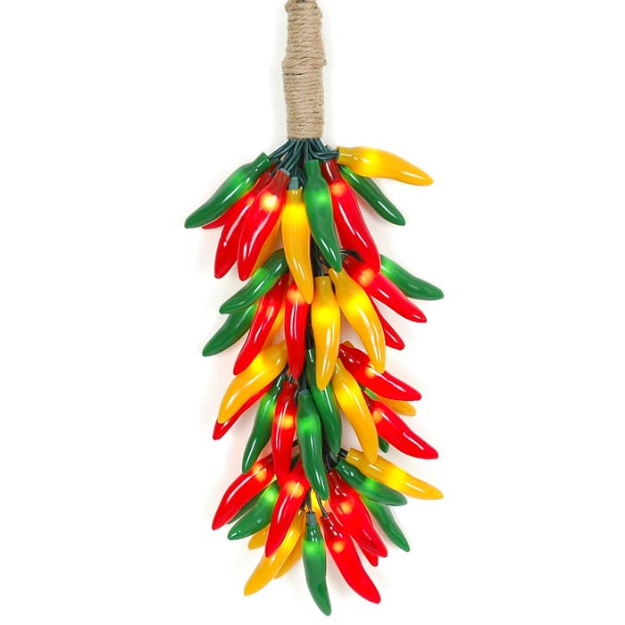 Red Green Yellow Chili Pepper Cluster Ristras 50 light