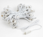 100' White Commercial Grade Stringer 100 Candelabra (e12) Base Sockets