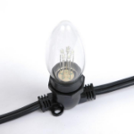 Amber (Orange)  Smooth Glass C9 LED Bulbs - 25PK