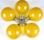 100 G50 Globe Light String Set with Yellow Bulbs on Black Wire