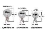 100 G50 Globe Light String Set with Multi Satin Bulbs on White Wire