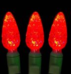 Red 100 LED C6 Strawberry Mini Lights Commercial Grade Green Wire