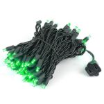 Commercial Grade Wide Angle 100 LED Green 34' Long Black Wire