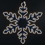 36" Bi-Color Rope Light Snowflake-Frosted White & Blue