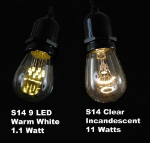 5 Pack Warm White S14 LED Medium Base e26 Bulbs w/ 9 LEDs