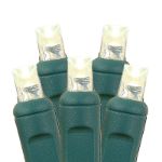 Warm white mini bulbs on green wire