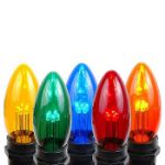 5 Pack Assorted Smooth Glass C9 LED Bulbs