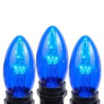 5 Pack Blue Smooth Glass C9 LED Bulbs