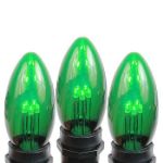 Green Smooth Glass C9 LED Bulbs - 25pk