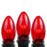 Red Smooth Glass C9 LED Bulbs - 25PK