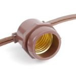 50 Clear S14 Commercial Grade Light String Set on 100' of Brown Wire 
