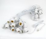 50 LED S14 Warm White Commercial Grade Light String Set on 100' of White Wire 