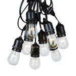 15 LED S14 Warm White Commercial Grade Suspended Light String Set on 48' of Black Wire 