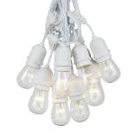50 LED S14 Warm White Commercial Grade Suspended Light String Set on 100' of White Wire 