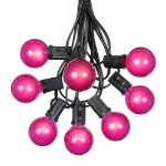 100 G40 Globe String Light Set with Pink Bulbs on Black Wire