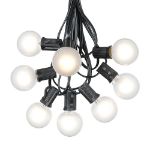 100 G40 Globe String Light Set with Frosted White Bulbs on Black Wire