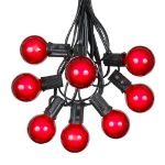 100 G40 Globe String Light Set with Red Bulbs on Black Wire