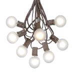 100 G40 Globe String Light Set with Frosted White Bulbs on Brown Wire