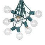 100 G40 Globe String Light Set with Clear Bulbs on Green Wire