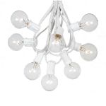 100 G40 Globe String Light Set with Clear Bulbs on White Wire