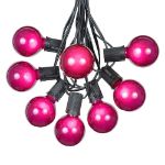 100 G50 Globe Light String Set with Purple Bulbs on Black Wire