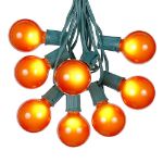 100 G50 Globe Light String Set with Orange on Green Wire