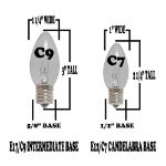 C9 25 Light String Set with Clear Bulbs on White Wire