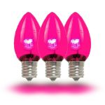 C7 - Pink - Glass LED Replacement Bulbs - 25 Pack