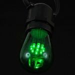 Green S14 LED Medium Base e26 Bulbs w/ 9 LEDs - 25pk