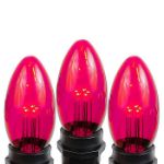 5 Pack Pink Smooth Glass C9 LED Bulbs