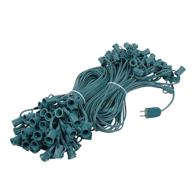 200' Green Wire Christmas Light C7 Strings, 24" Spacing - Novelty ...