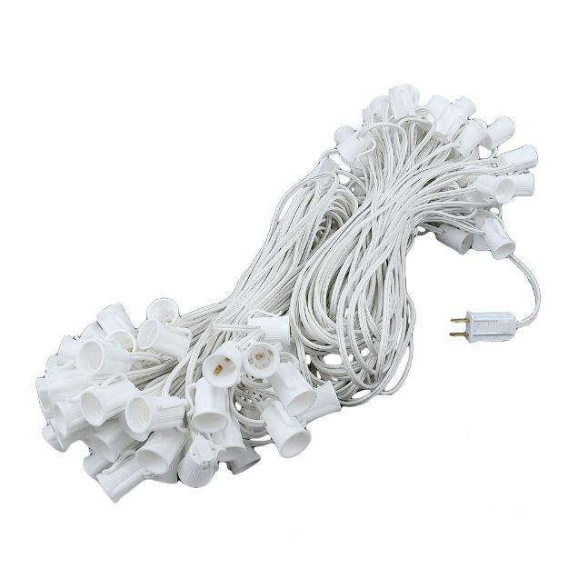 200' White Wire C9 Christmas Light Stringers, 24