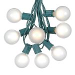 25 G50 Globe Light String Set with Frosted Bulbs on Green Wire