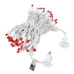 Commercial Grade Wide Angle 100 LED Red 34' Long White Wire