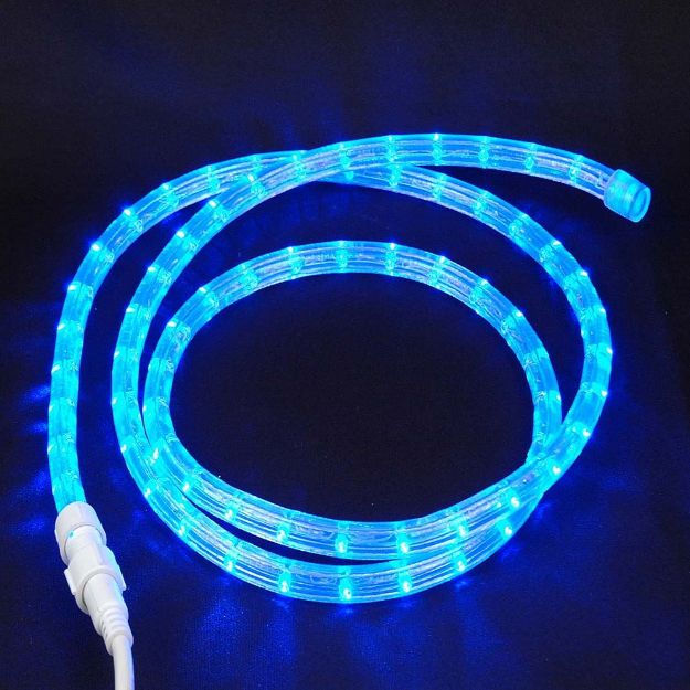 Blue Custom 12 Volt LED Rope Lights 1/2" 2 Wire